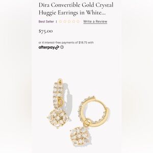 Dira convertible Gold Crystal Huggie Earrings